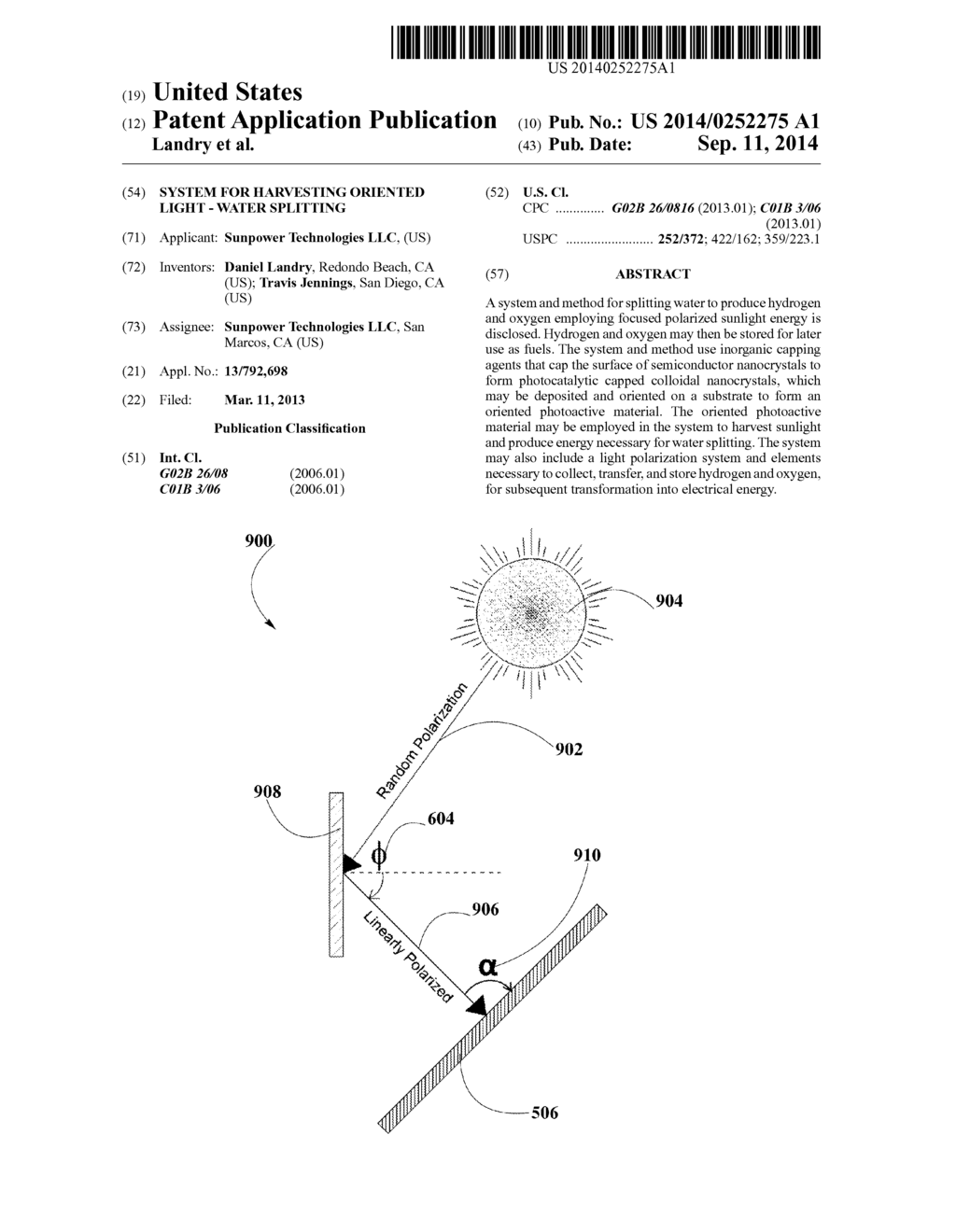 System for Harvesting Oriented Light - Water Splitting - diagram, schematic, and image 01