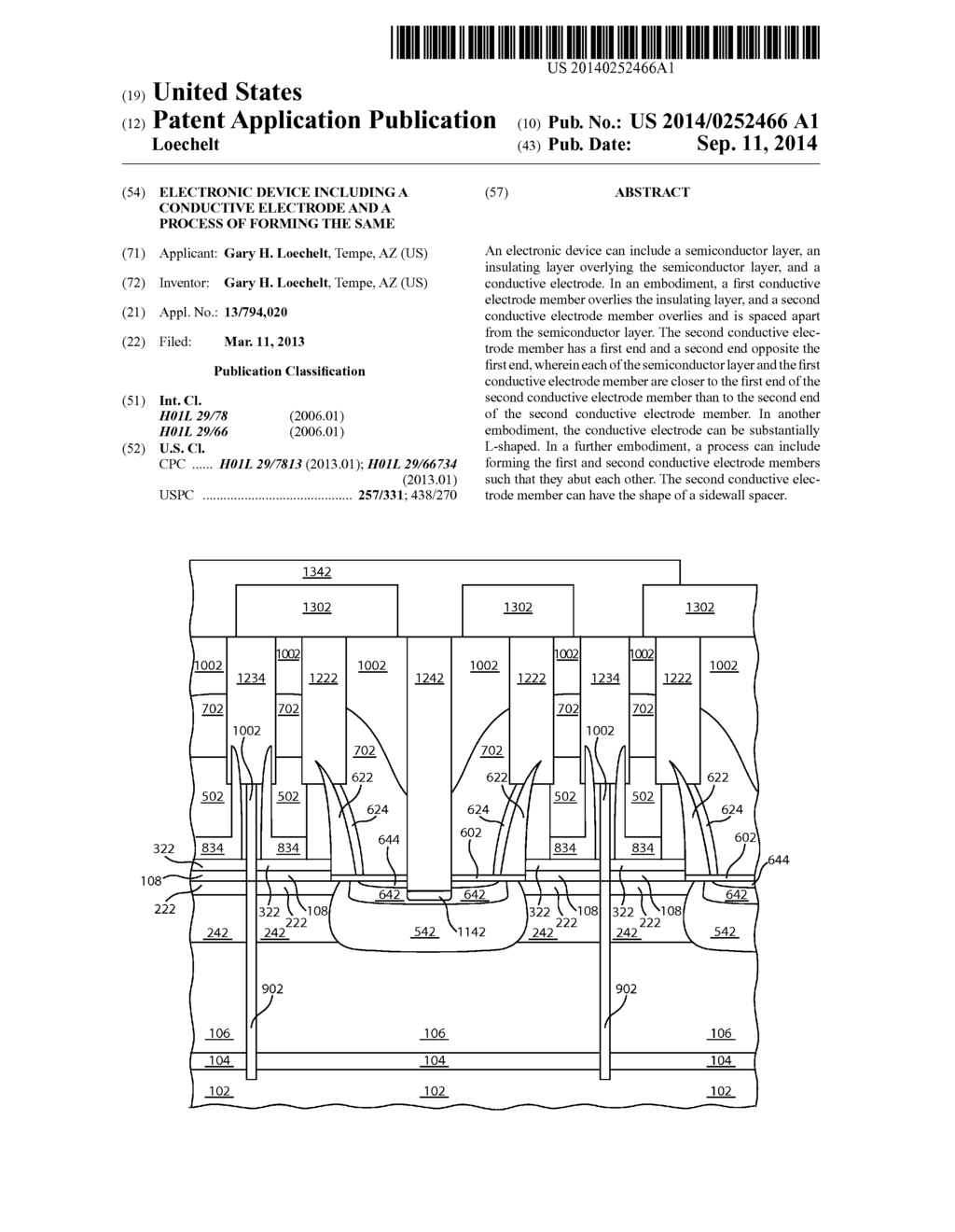 Electronic Device Including a Conductive Electrode and a Process of     Forming the Same - diagram, schematic, and image 01