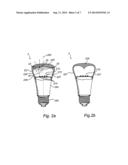 Lighting device with omnidirectional light distribution diagram and image