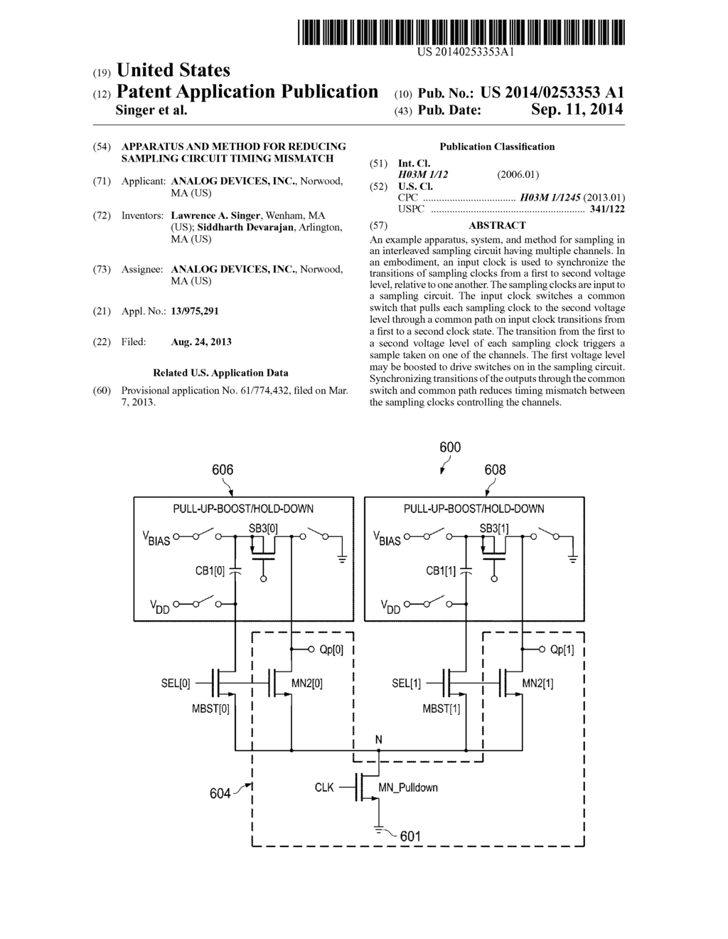 APPARATUS AND METHOD FOR REDUCING SAMPLING CIRCUIT TIMING MISMATCH - diagram, schematic, and image 01