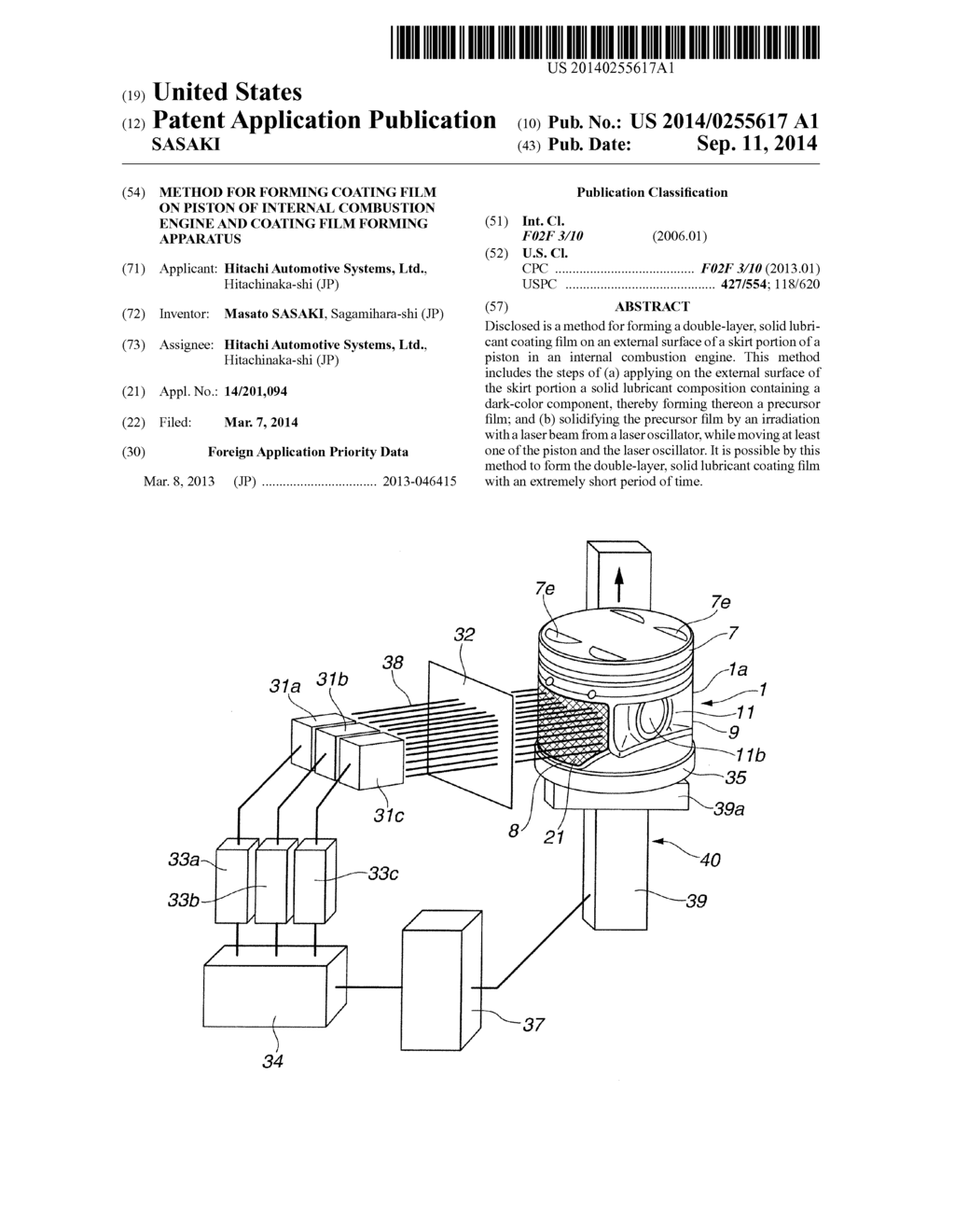 METHOD FOR FORMING COATING FILM ON PISTON OF INTERNAL COMBUSTION ENGINE     AND COATING FILM FORMING APPARATUS - diagram, schematic, and image 01