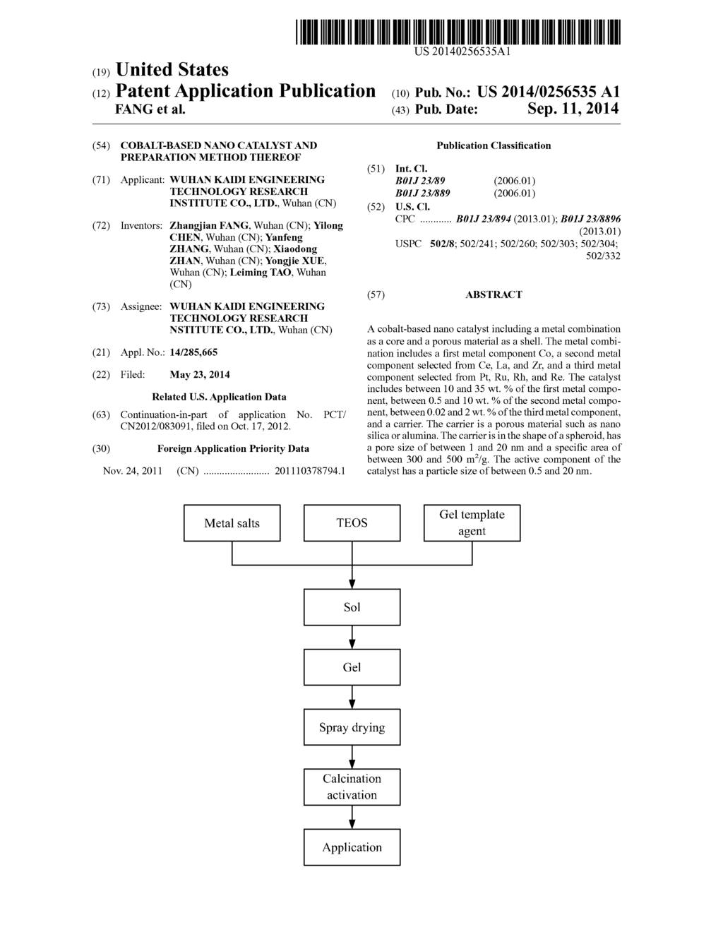 COBALT-BASED NANO CATALYST AND PREPARATION METHOD THEREOF - diagram, schematic, and image 01