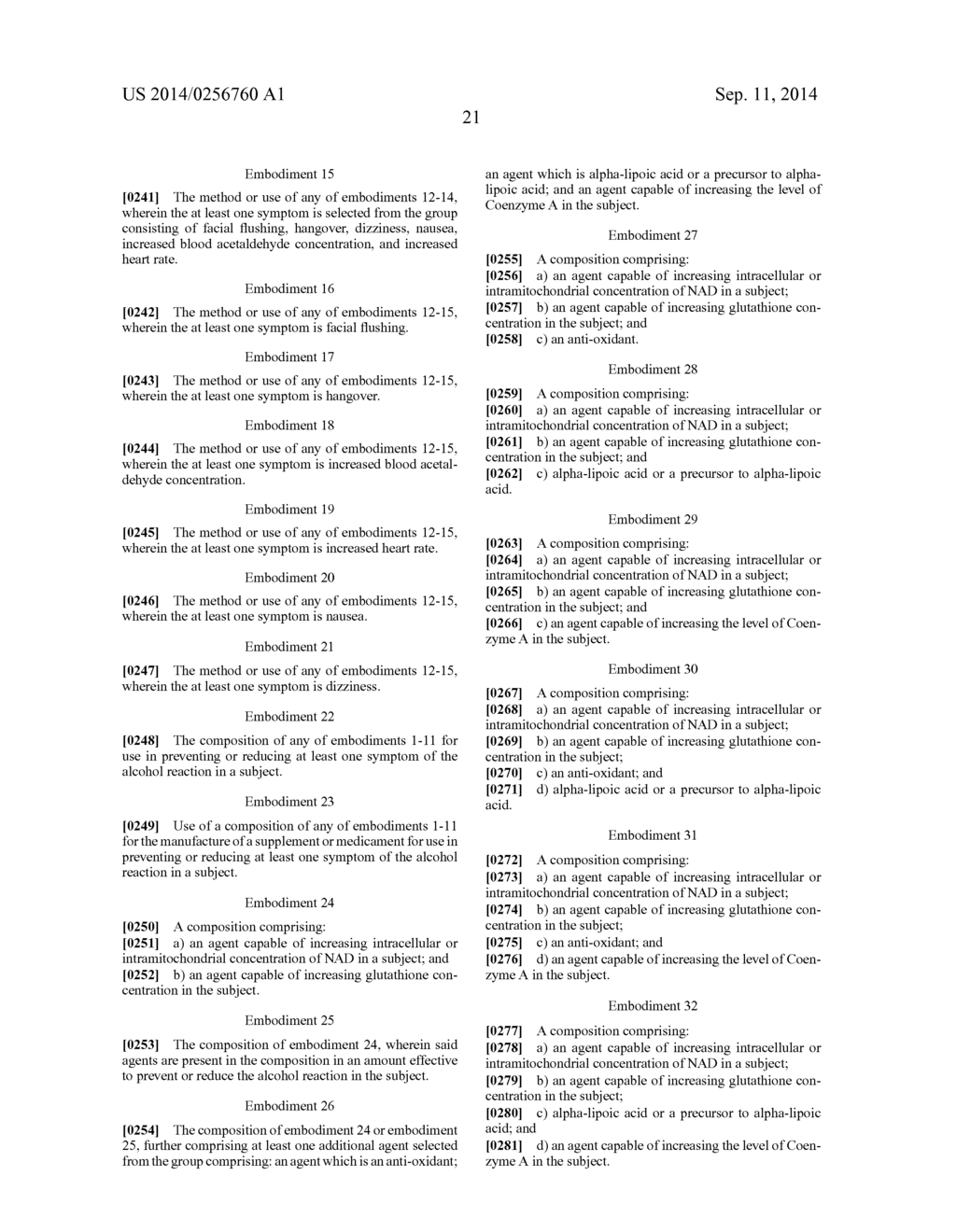 REDUCTION OR PREVENTION OF ALCOHOL REACTION WITH DIETARY SUPPLEMENTS - diagram, schematic, and image 22