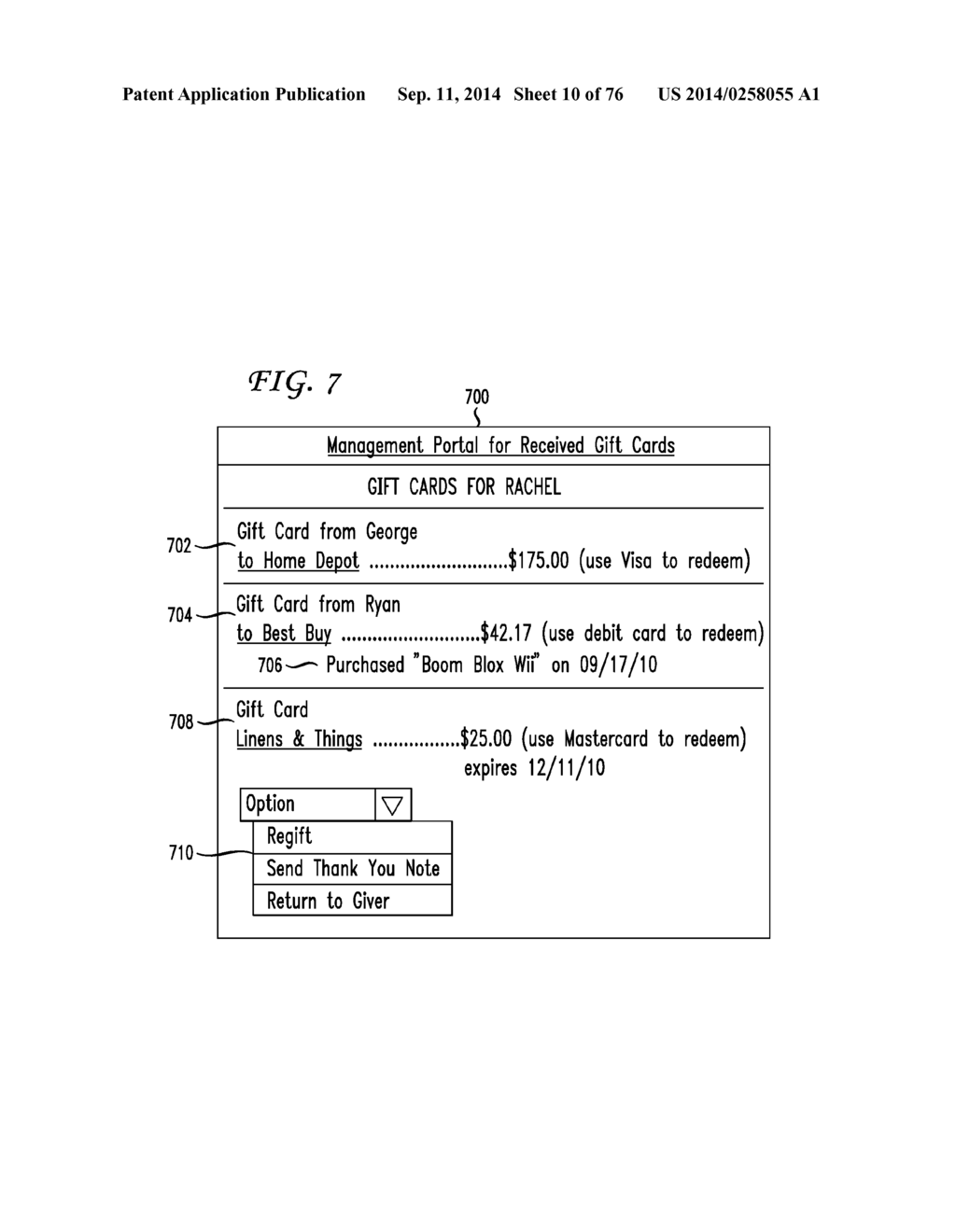 SYSTEM AND METHOD FOR A GIFT TRACKER - diagram, schematic, and image 12