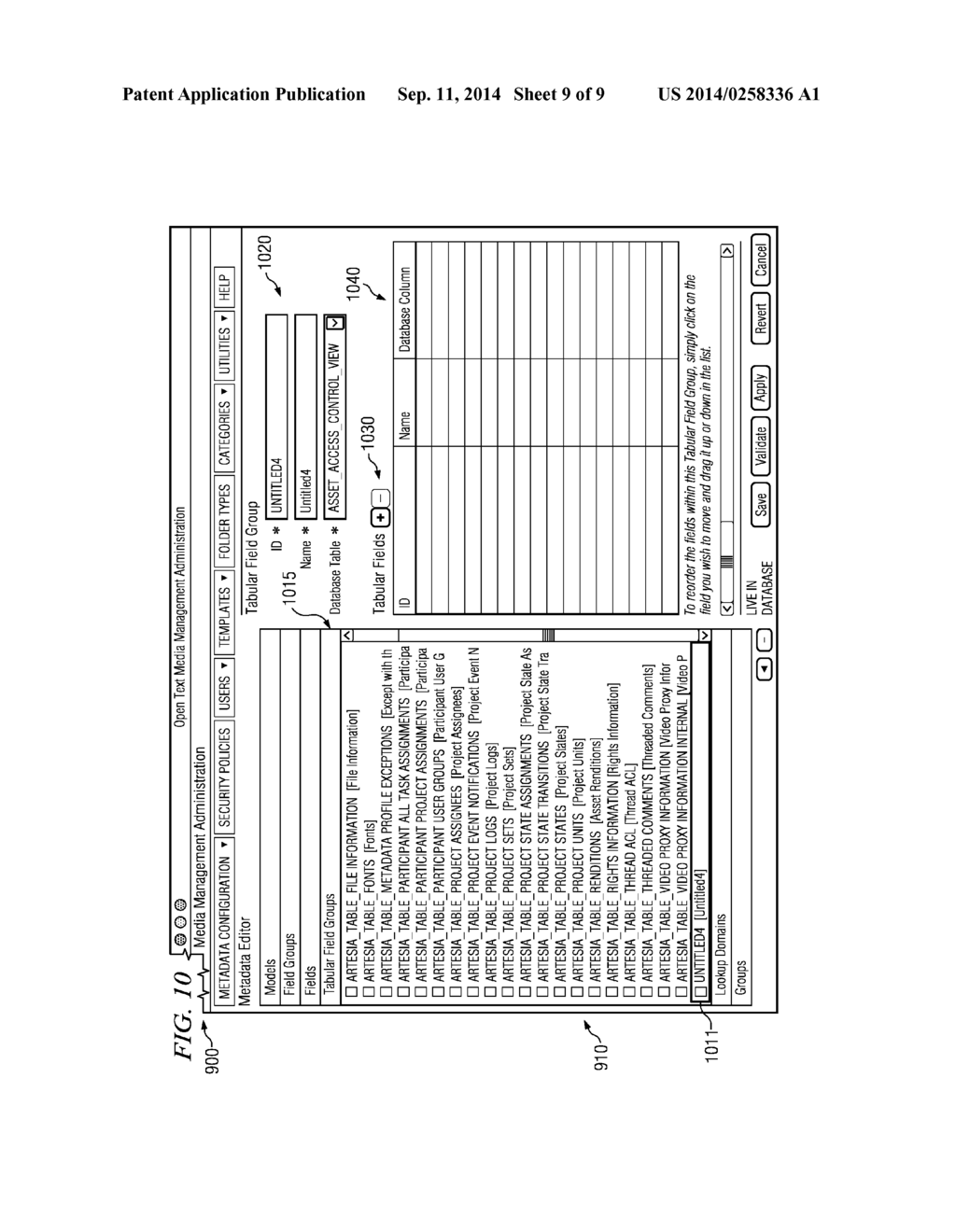 SYSTEM, METHOD AND COMPUTER PROGRAM PRODUCT FOR MANAGING TABULATED     METADATA - diagram, schematic, and image 10