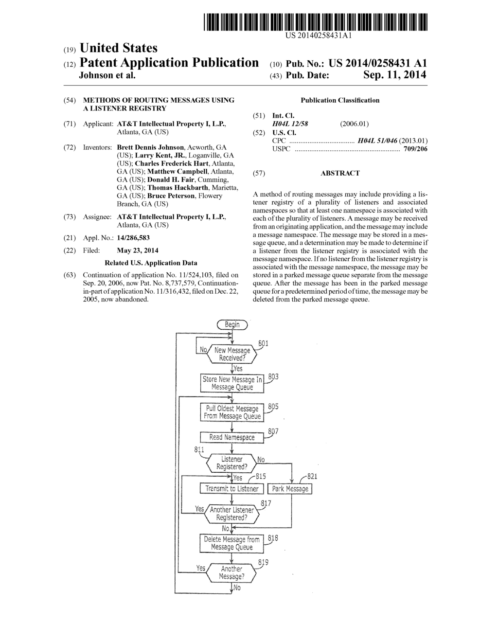 Methods of Routing Messages Using a Listener Registry - diagram, schematic, and image 01