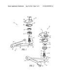 HINGE ASSEMBLY FOR MOUNTING DOOR ON CABINET BELOW OPENING THEREOF diagram and image