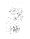 HINGE ASSEMBLY FOR MOUNTING DOOR ON CABINET BELOW OPENING THEREOF diagram and image