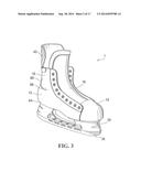 SKATE BOOT HAVING A TENDON GUARD WITH A RECESS diagram and image