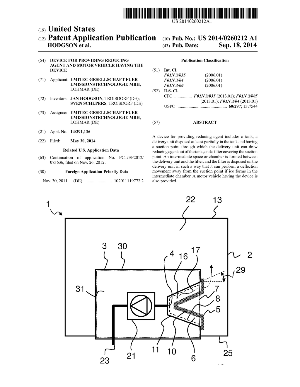 DEVICE FOR PROVIDING REDUCING AGENT AND MOTOR VEHICLE HAVING THE DEVICE - diagram, schematic, and image 01