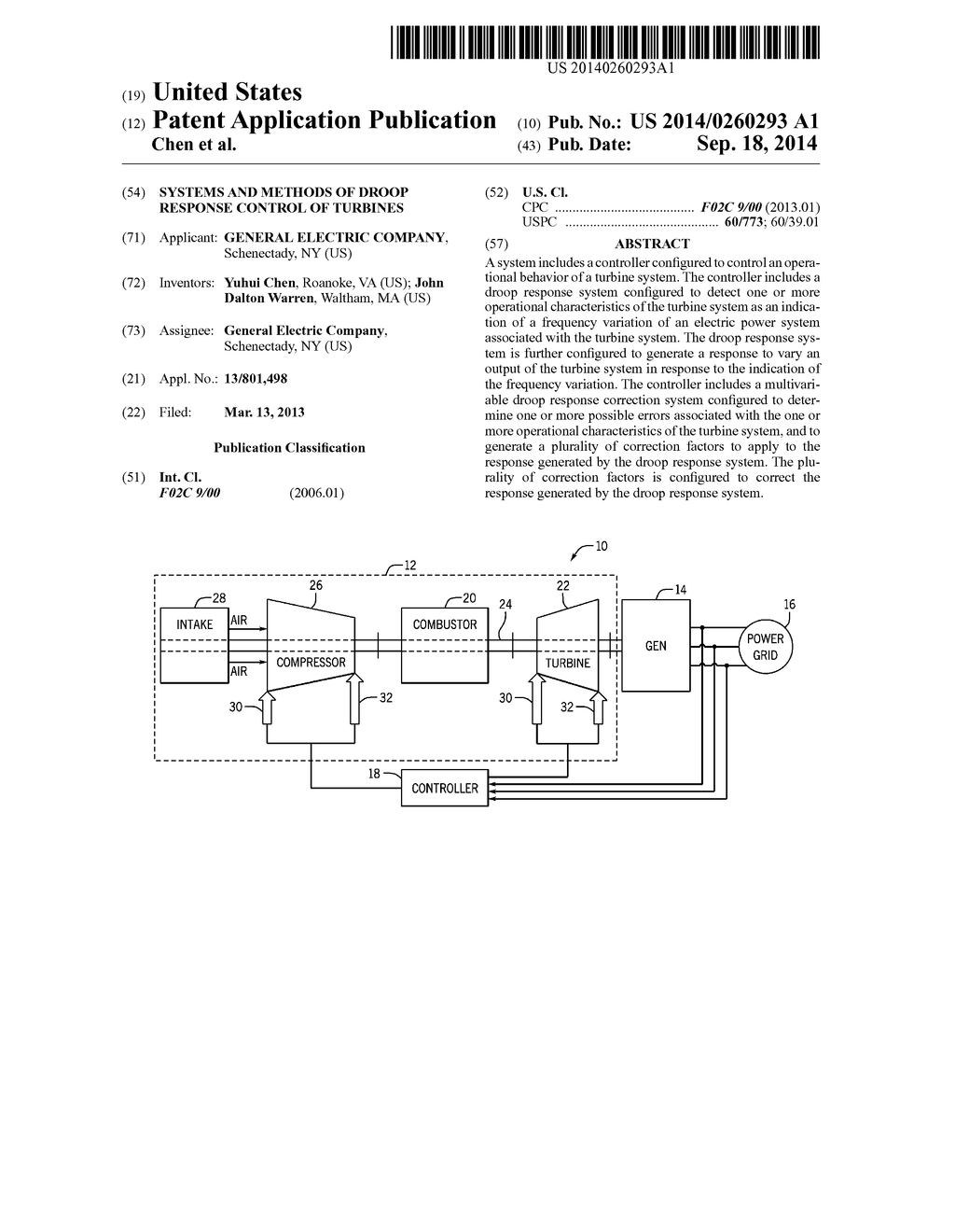 SYSTEMS AND METHODS OF DROOP RESPONSE CONTROL OF TURBINES - diagram, schematic, and image 01