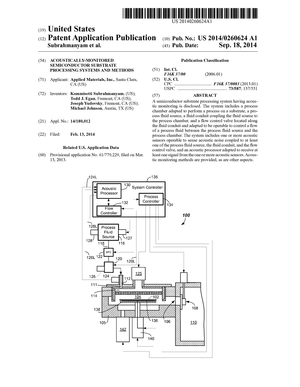 ACOUSTICALLY-MONITORED SEMICONDUCTOR SUBSTRATE PROCESSING SYSTEMS AND     METHODS - diagram, schematic, and image 01