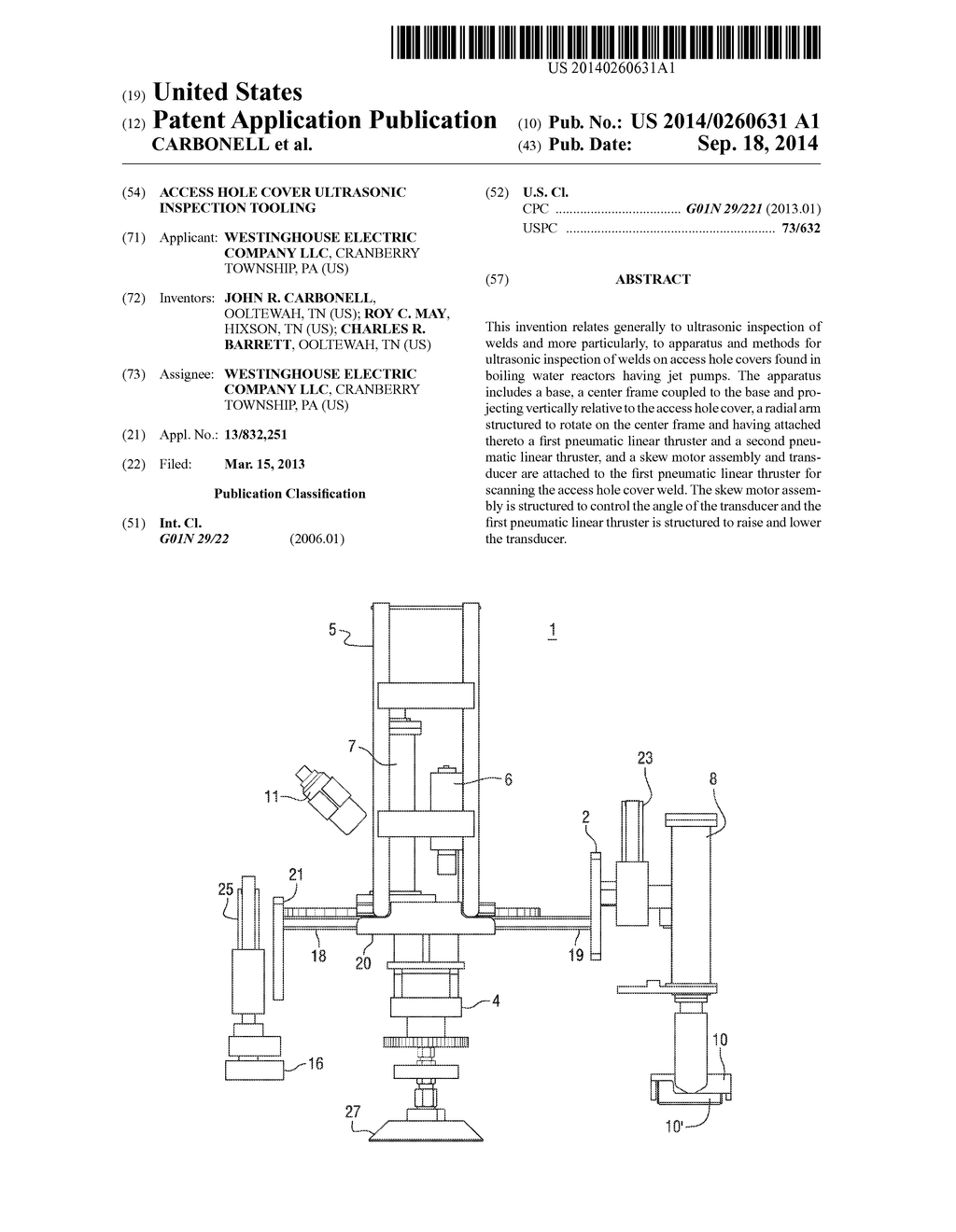 ACCESS HOLE COVER ULTRASONIC INSPECTION TOOLING - diagram, schematic, and image 01