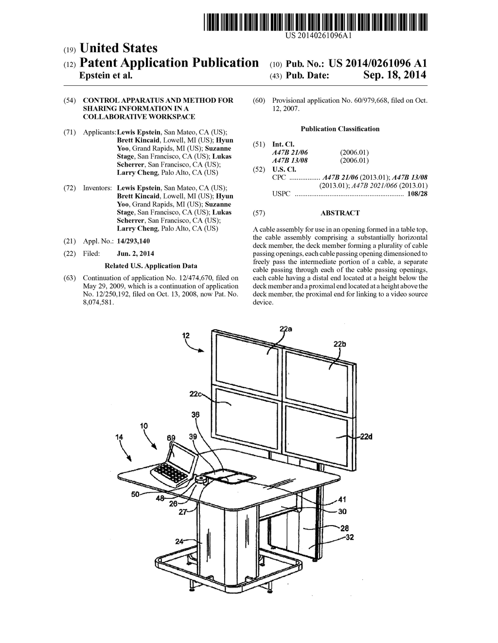 Control Apparatus And Method For Sharing Information In A Collaborative     Workspace - diagram, schematic, and image 01