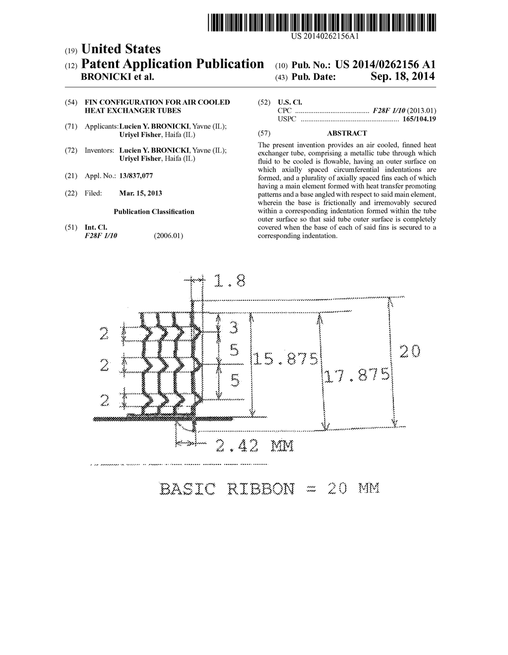 FIN CONFIGURATION FOR AIR COOLED HEAT EXCHANGER TUBES - diagram, schematic, and image 01