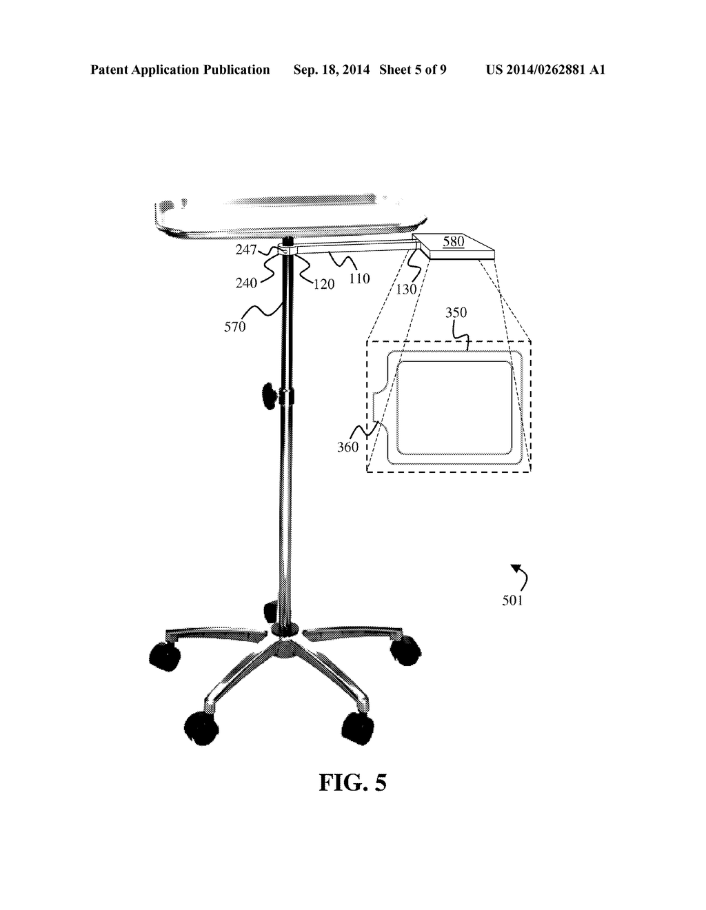 SHARPS CONTAINER AND MEDICAL INSTRUMENTS TRAY BRACKET, FASTENER AND     SUPPORT SYSTEM - diagram, schematic, and image 06