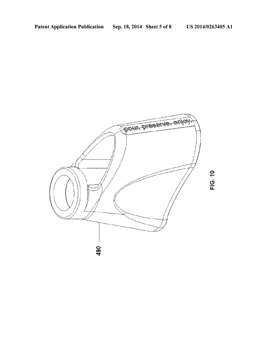 Apparatus and method for displacing air from wine containers - diagram, schematic, and image 06