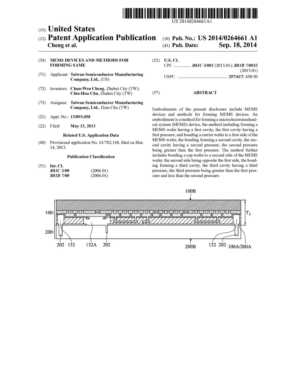 MEMS Devices and Methods for Forming Same - diagram, schematic, and image 01