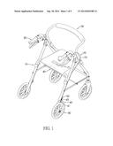 BRAKING SYSTEM, ROLLATOR AND TRANSPORT CHAIR WITH THE SAME diagram and image
