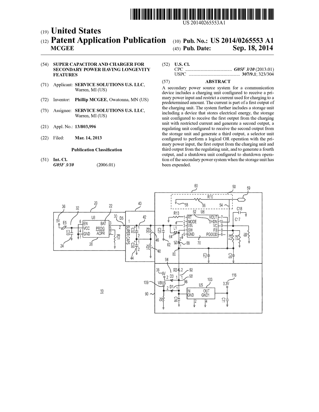 SUPER CAPACITOR AND CHARGER FOR SECONDARY POWER HAVING LONGEVITY FEATURES - diagram, schematic, and image 01