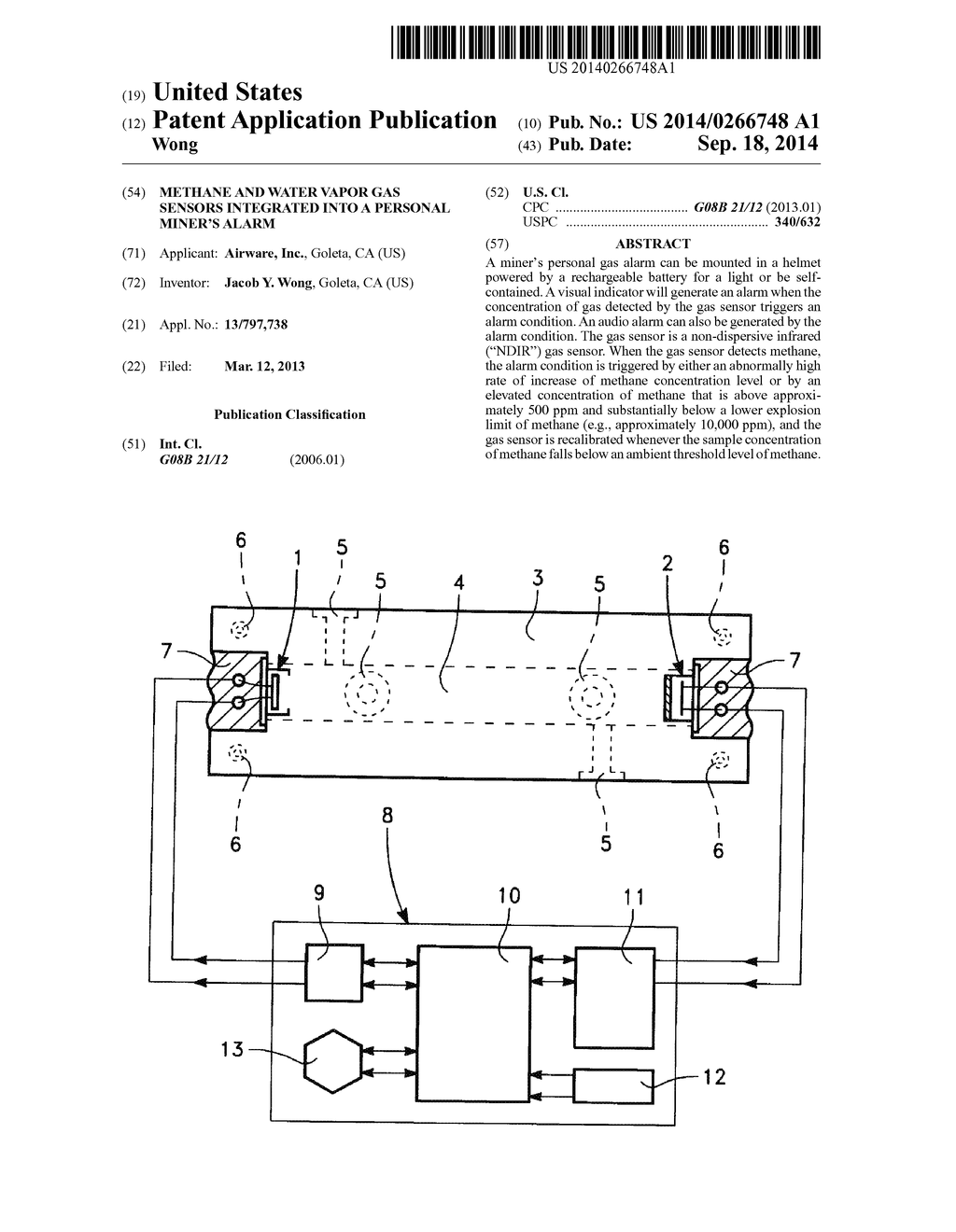 Methane and Water Vapor Gas Sensors Integrated into a Personal Miner's     Alarm - diagram, schematic, and image 01