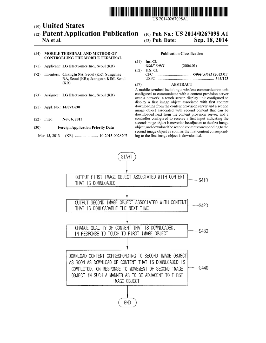 MOBILE TERMINAL AND METHOD OF CONTROLLING THE MOBILE TERMINAL - diagram, schematic, and image 01