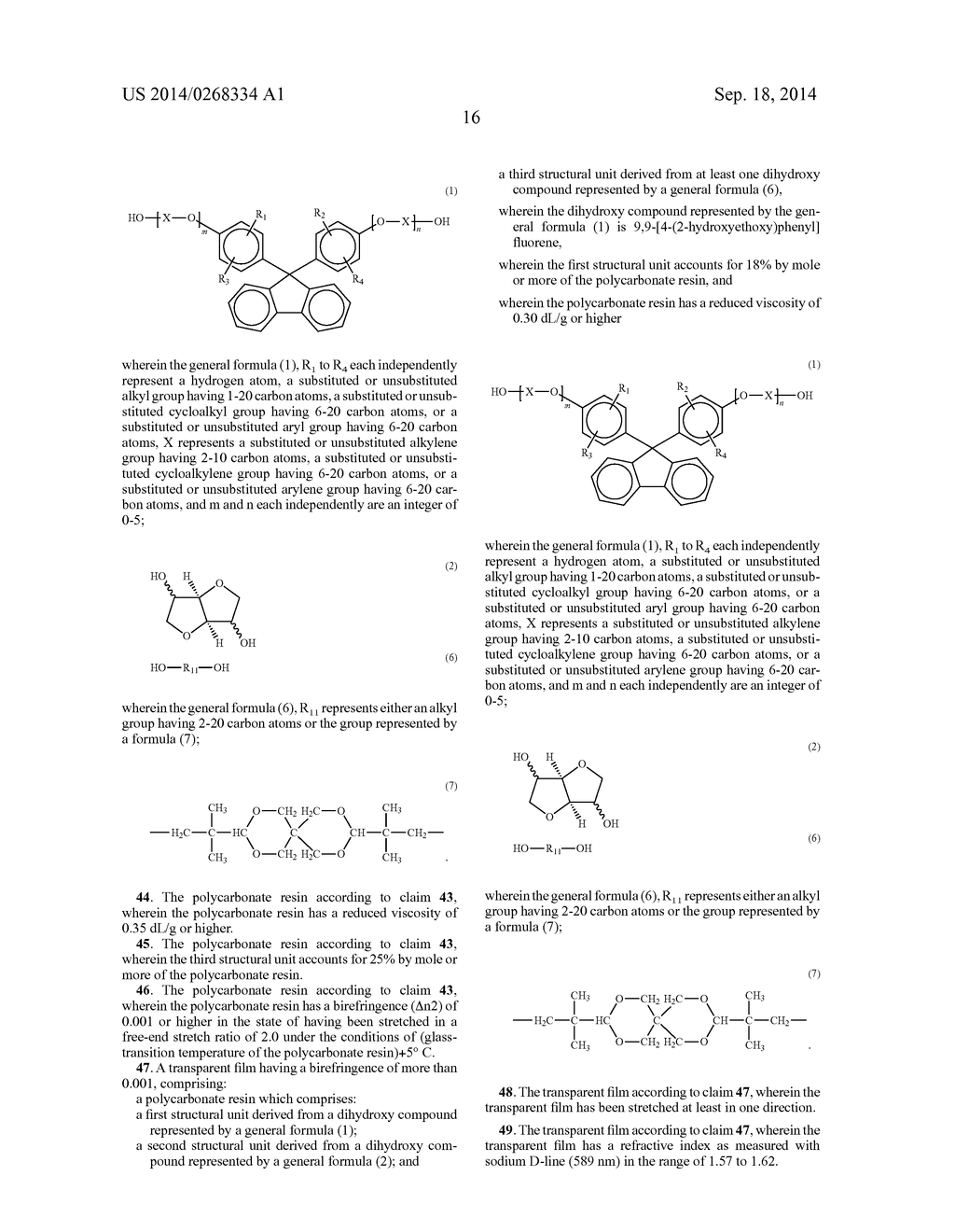 POLYCARBONATE RESIN AND TRANSPARENT FILM FORMED THEREFROM - diagram, schematic, and image 17