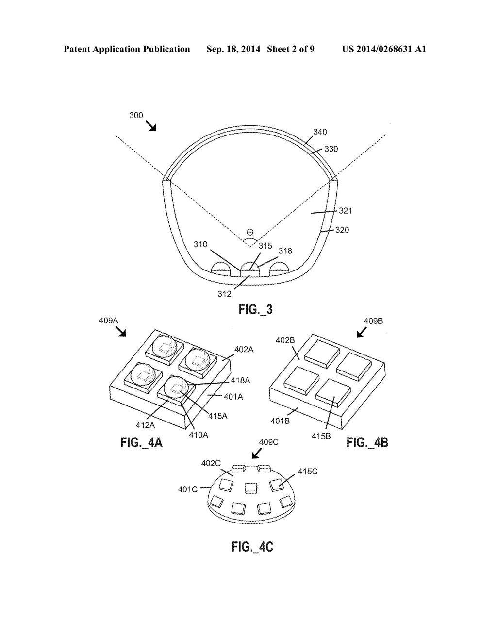 REMOTE LUMIPHOR SOLID STATE LIGHTING DEVICES WITH ENHANCED LIGHT     EXTRACTION - diagram, schematic, and image 03