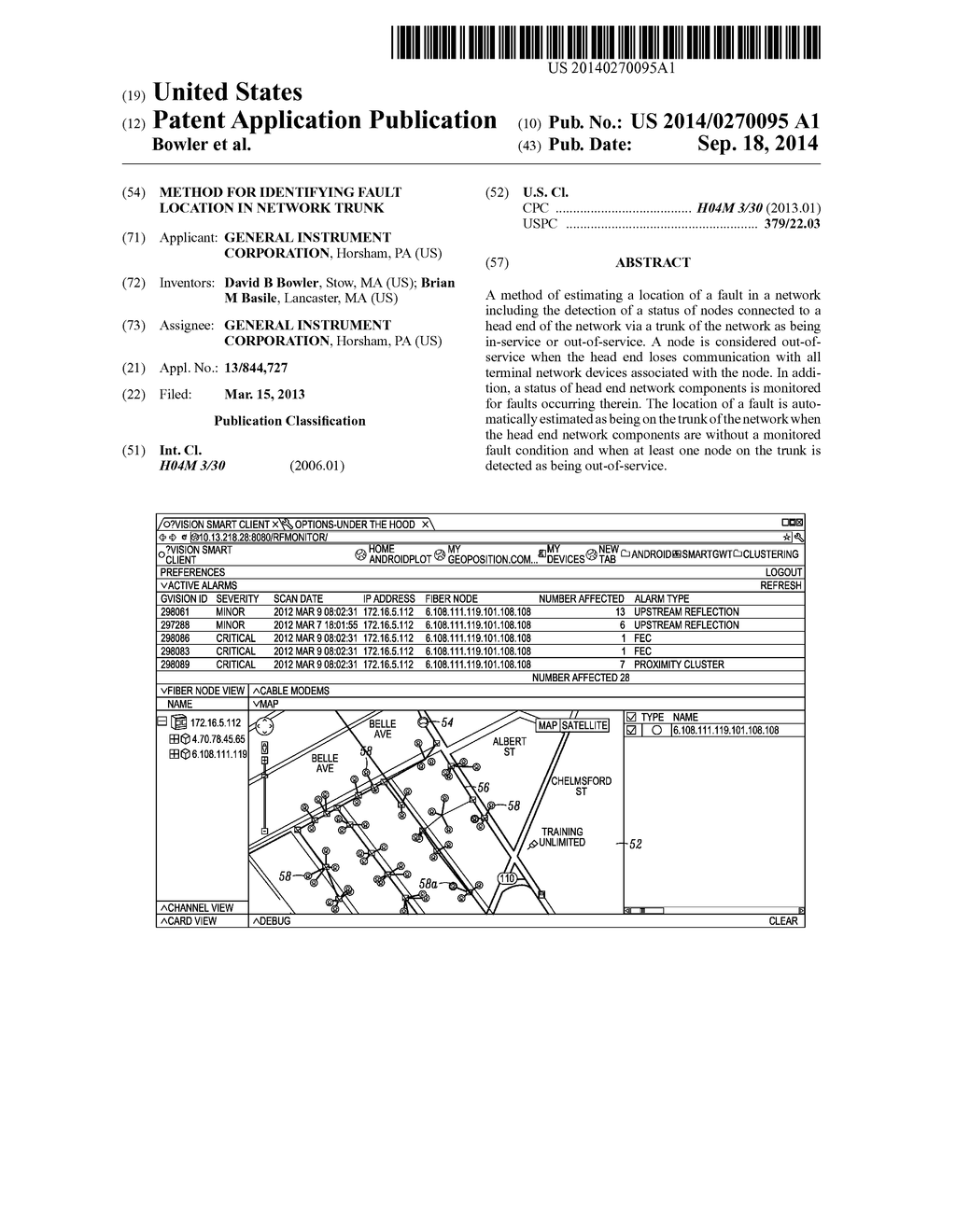 METHOD FOR IDENTIFYING FAULT LOCATION IN NETWORK TRUNK - diagram, schematic, and image 01