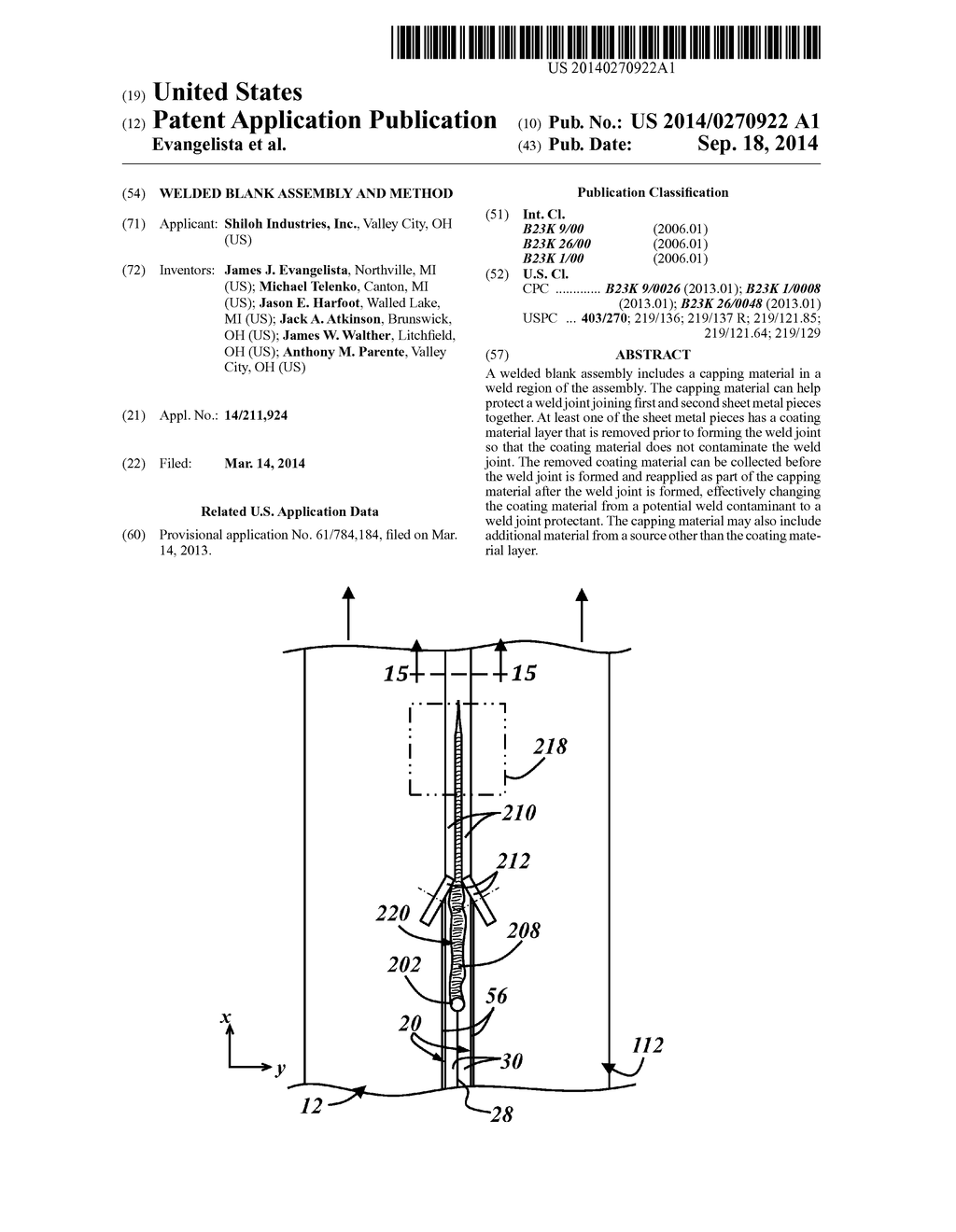 WELDED BLANK ASSEMBLY AND METHOD - diagram, schematic, and image 01