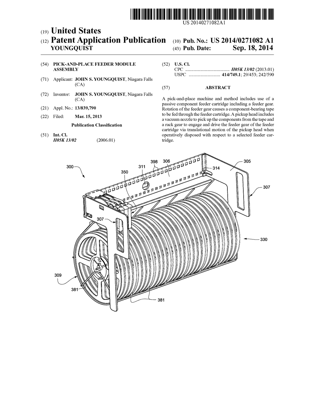 PICK-AND-PLACE FEEDER MODULE ASSEMBLY - diagram, schematic, and image 01