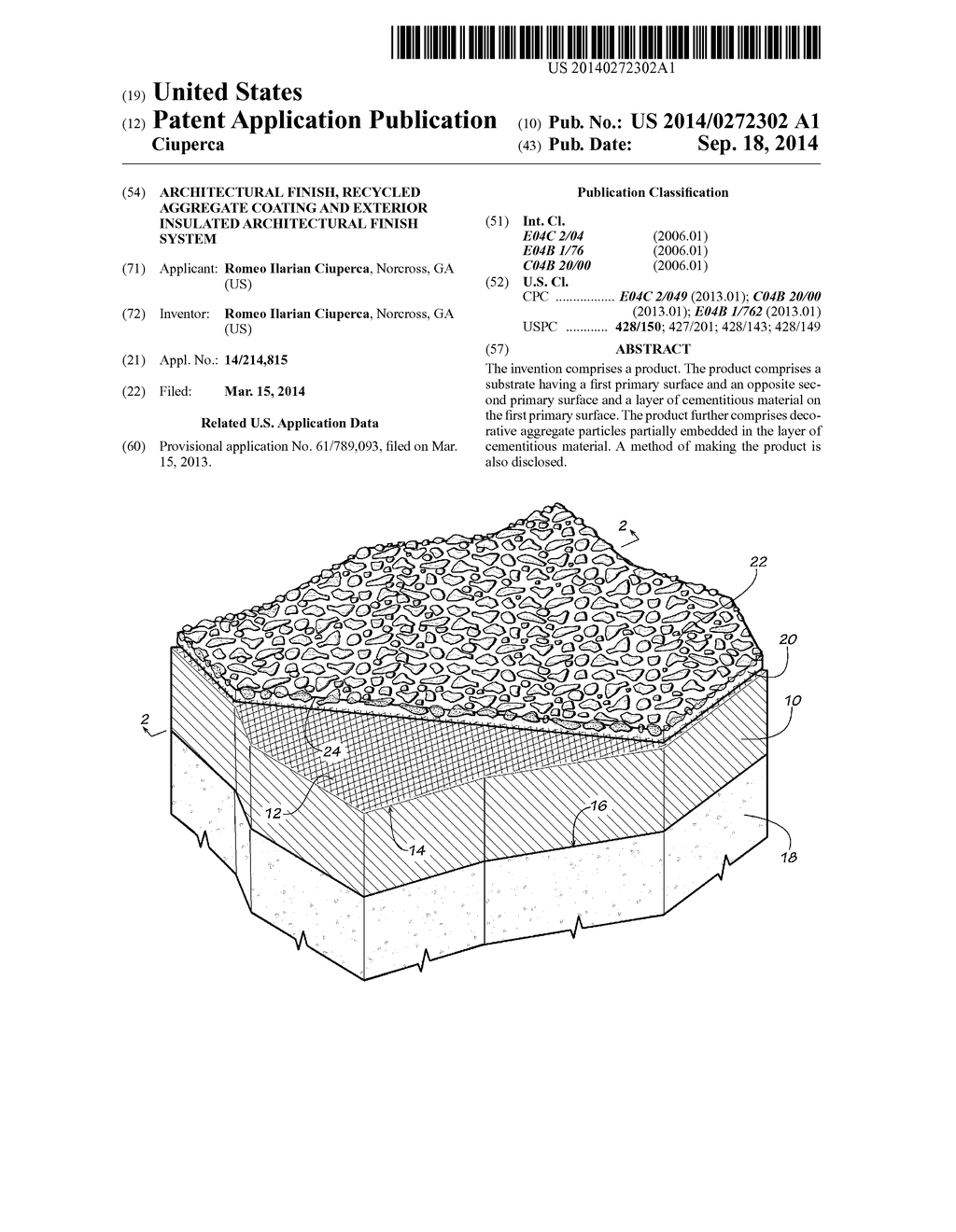 ARCHITECTURAL FINISH, RECYCLED AGGREGATE COATING AND EXTERIOR INSULATED     ARCHITECTURAL FINISH SYSTEM - diagram, schematic, and image 01