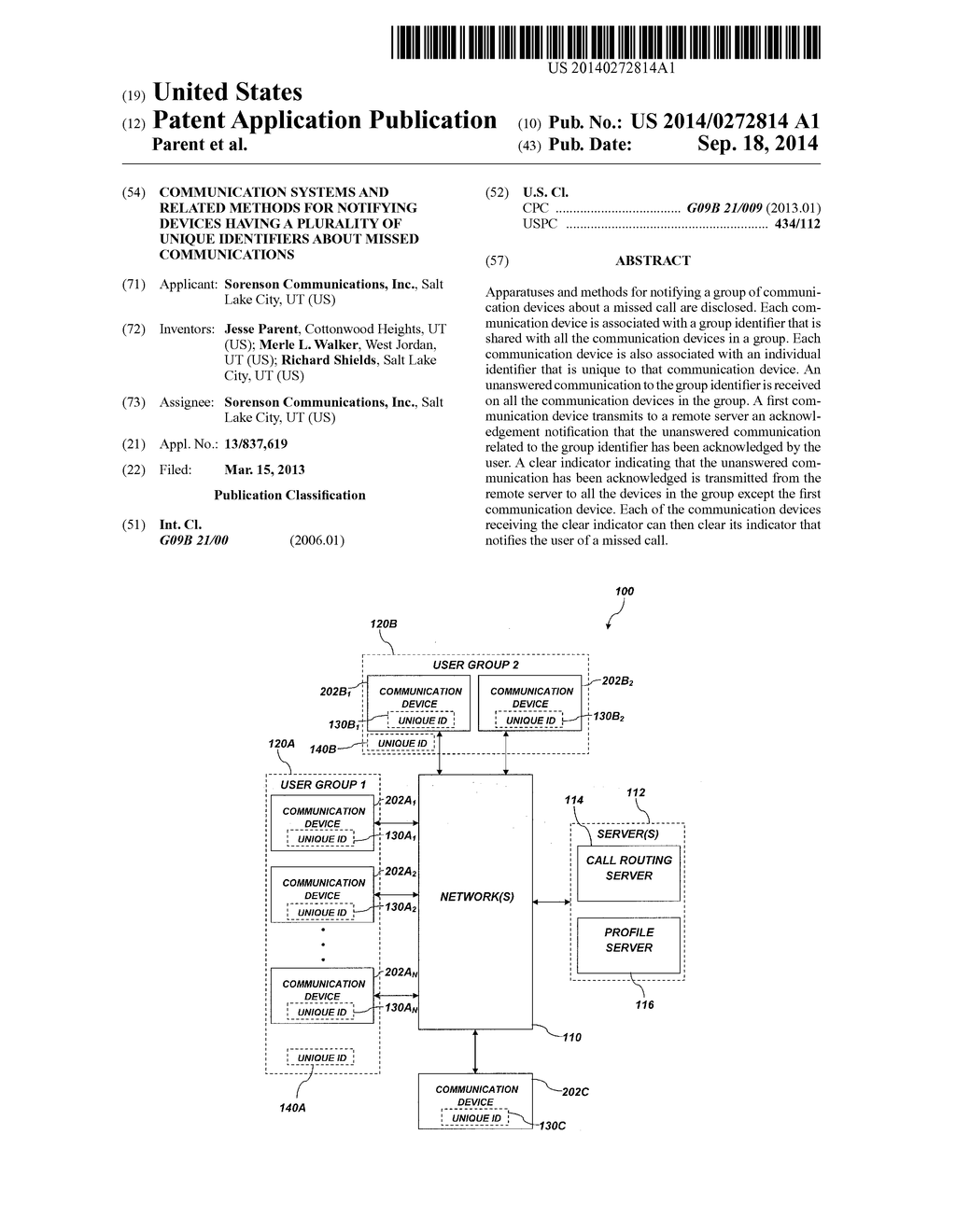 COMMUNICATION SYSTEMS AND RELATED METHODS FOR NOTIFYING DEVICES HAVING A     PLURALITY OF UNIQUE IDENTIFIERS ABOUT MISSED COMMUNICATIONS - diagram, schematic, and image 01