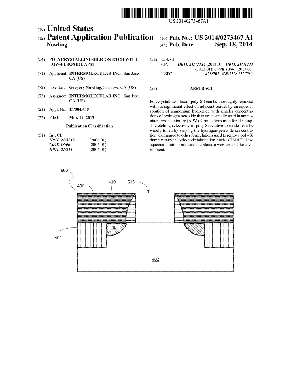 Polycrystalline-silicon etch with low-peroxide apm - diagram, schematic, and image 01