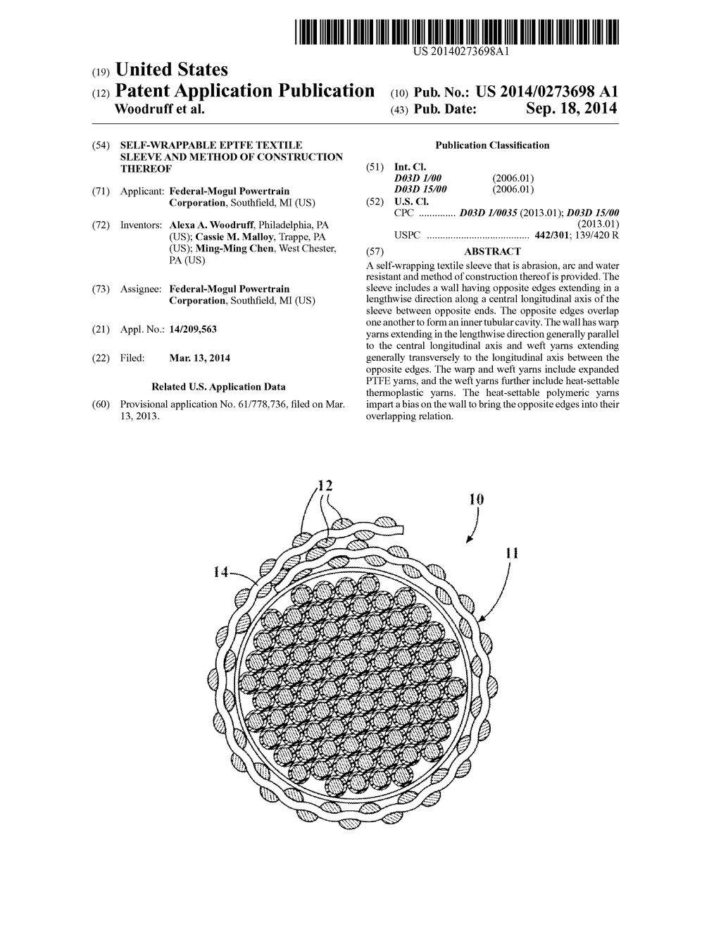 Self-Wrappable Eptfe Textile Sleeve and Method of Construction Thereof - diagram, schematic, and image 01