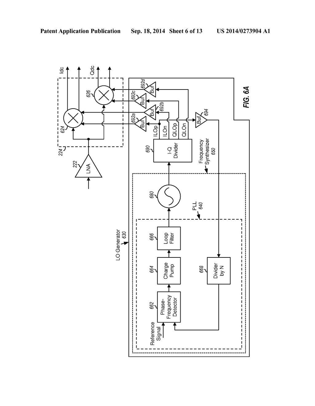 LOCAL OSCILLATOR (LO) GENERATOR WITH MULTI-PHASE DIVIDER AND PHASE LOCKED     LOOP - diagram, schematic, and image 07