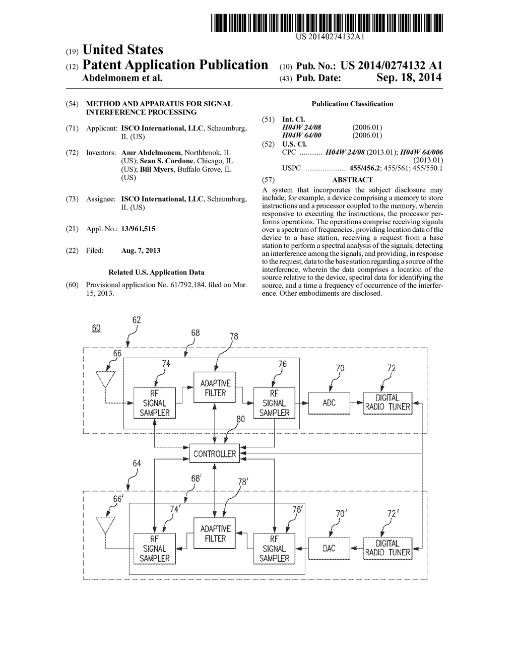 METHOD AND APPARATUS FOR SIGNAL INTERFERENCE PROCESSING - diagram, schematic, and image 01