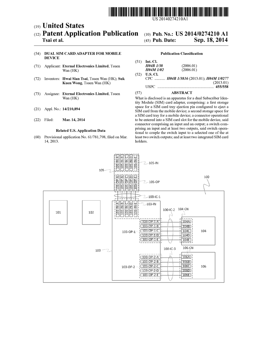 DUAL SIM CARD ADAPTER FOR MOBILE DEVICE - diagram, schematic, and image 01