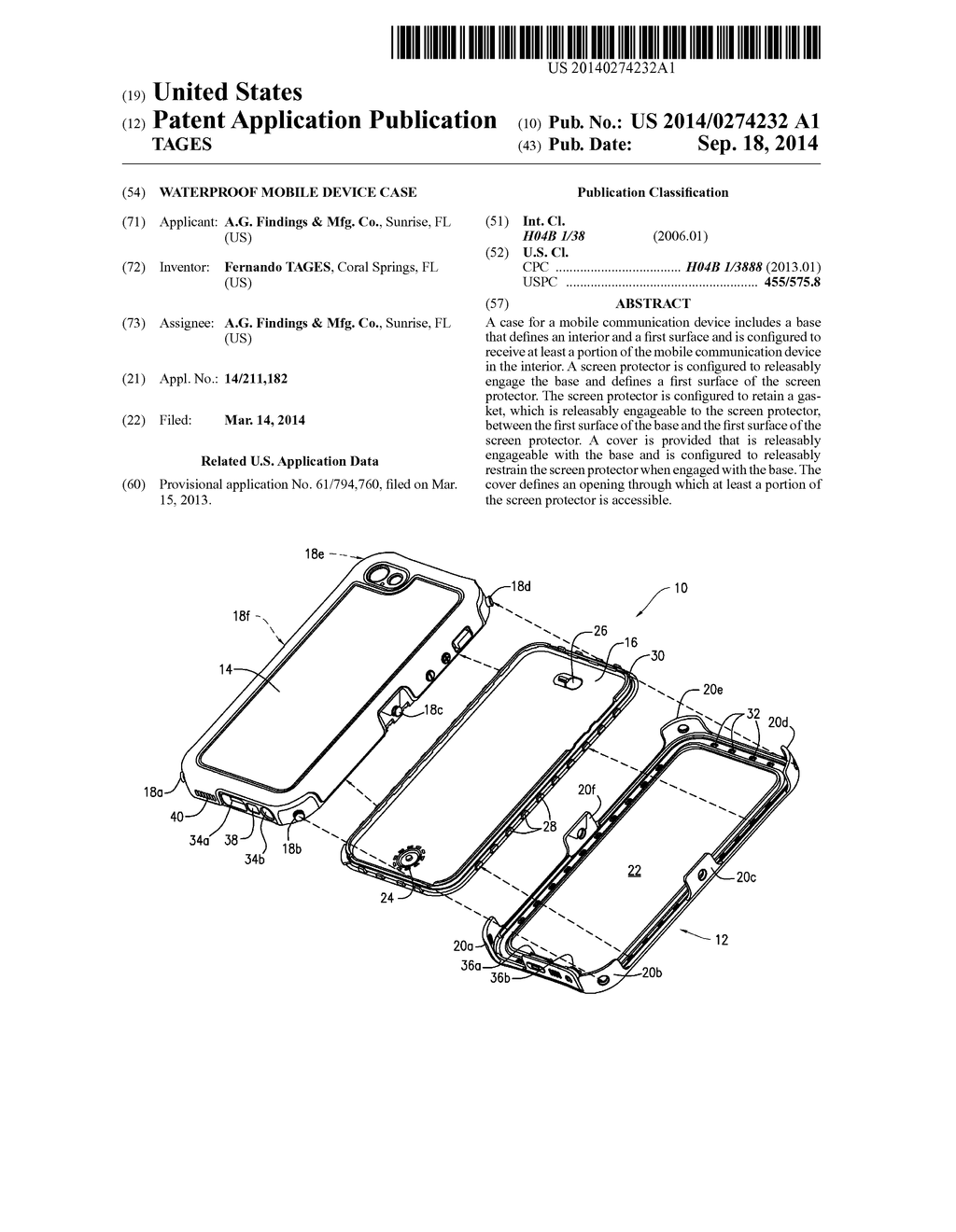 WATERPROOF MOBILE DEVICE CASE - diagram, schematic, and image 01