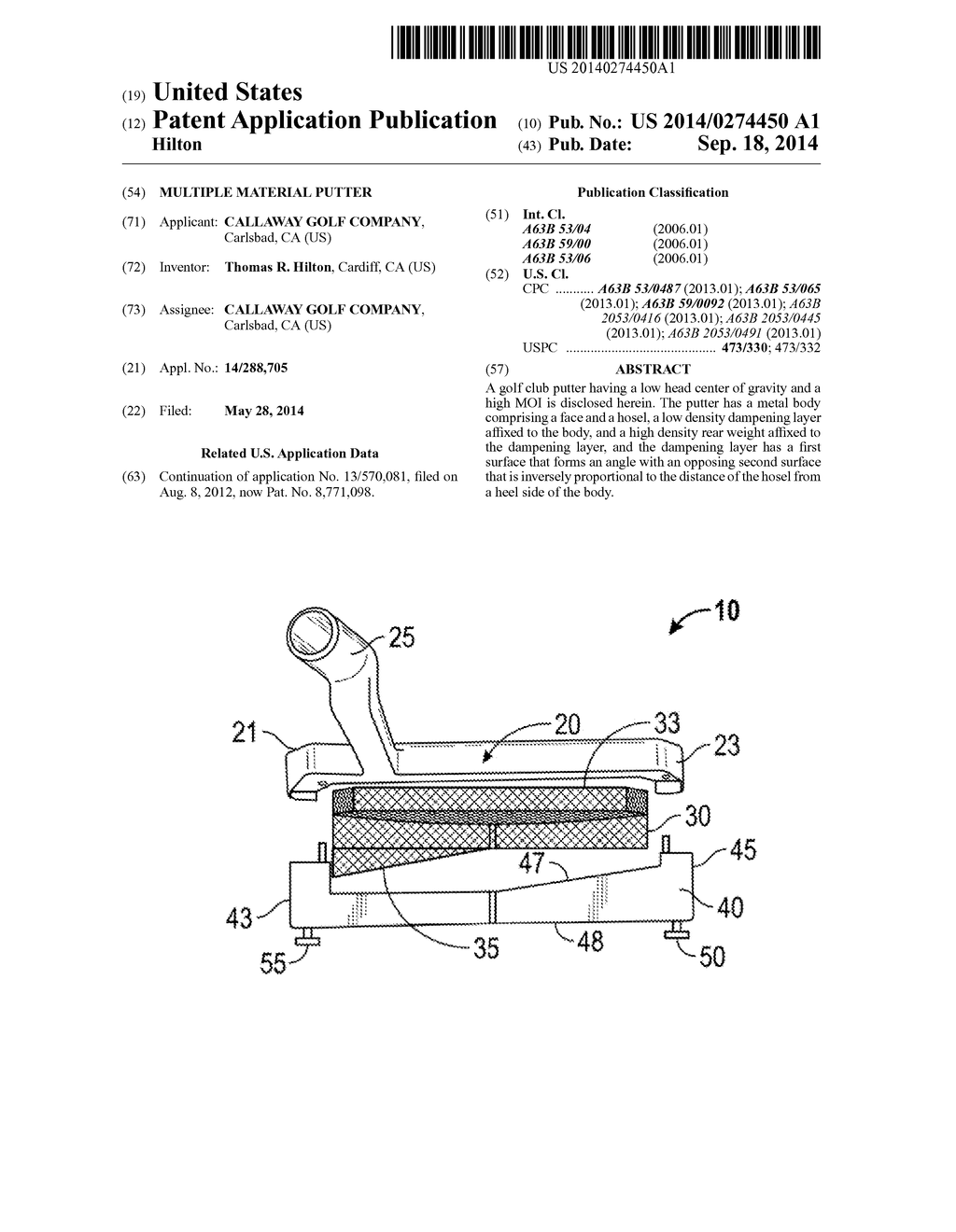 MULTIPLE MATERIAL PUTTER - diagram, schematic, and image 01