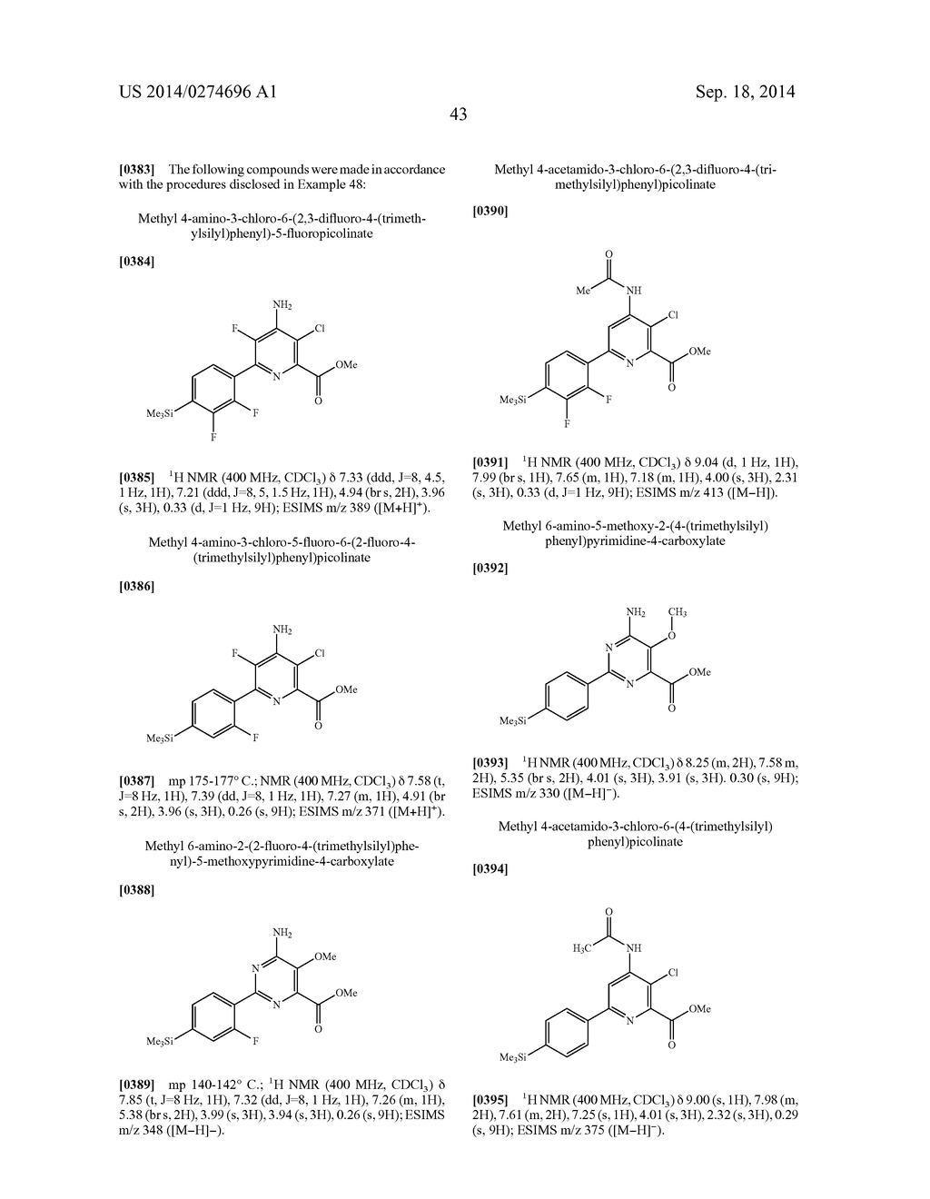 4-AMINO-6-(4-SUBSTITUTED-PHENYL)-PICOLINATES AND     6-AMINO-2-(4-SUBSTITUTED-PHENYL)-PYRIMIDINE-4-CARBOXYLATES AND THEIR USE     AS HERBICIDES - diagram, schematic, and image 44
