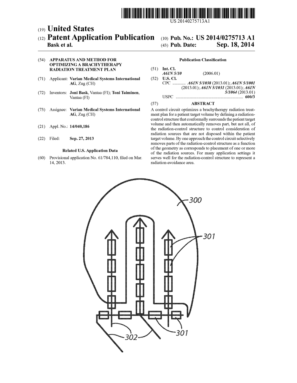 Apparatus and Method for Optimizing a Brachytherapy Radiation Treatment     Plan - diagram, schematic, and image 01