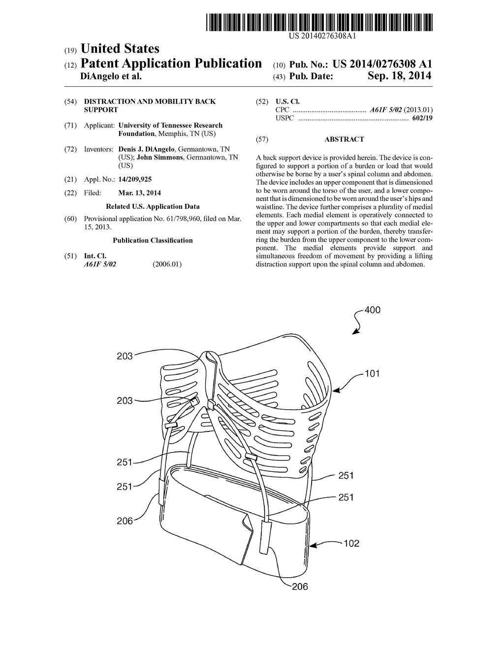 Distraction and Mobility Back Support - diagram, schematic, and image 01