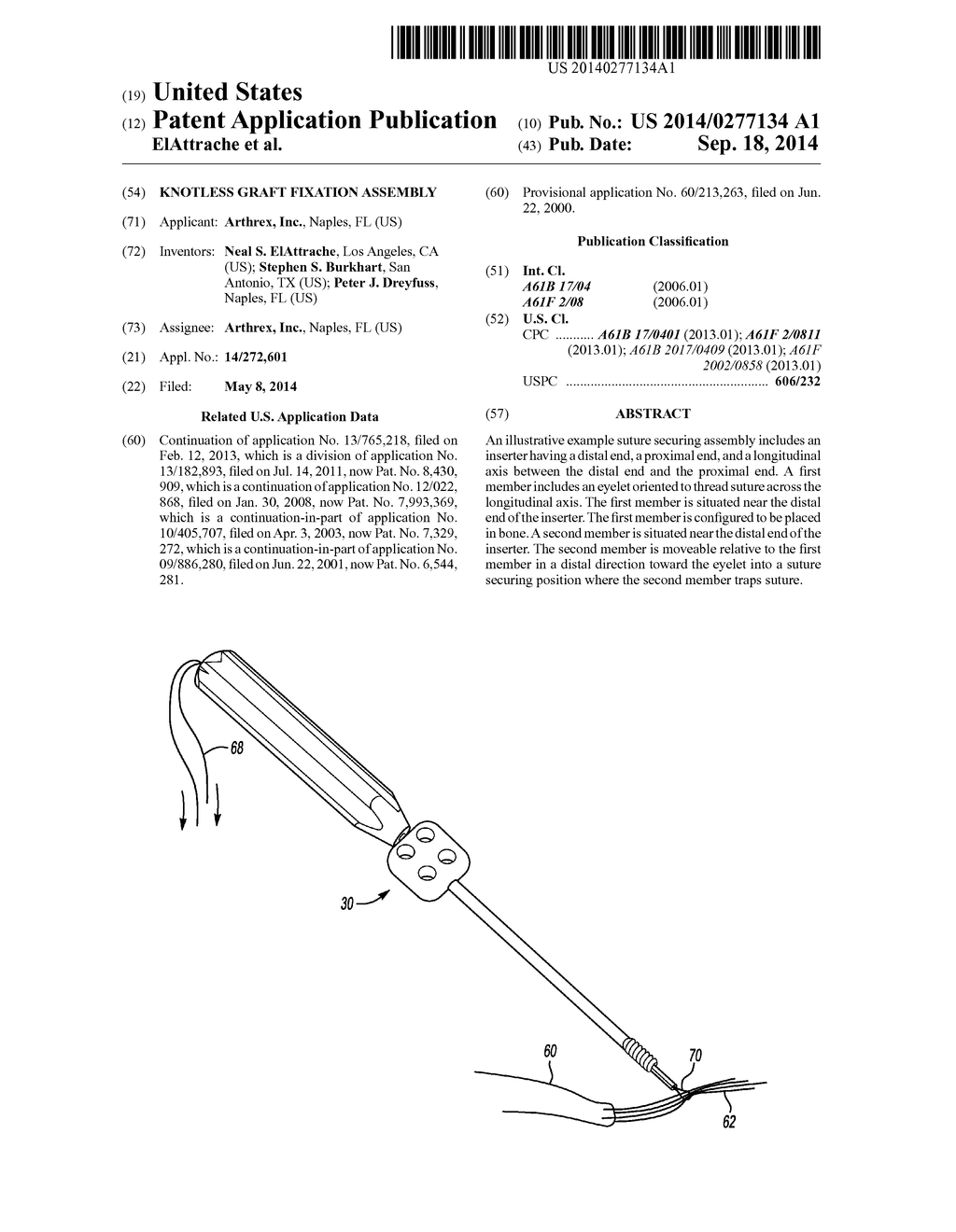 KNOTLESS GRAFT FIXATION ASSEMBLY - diagram, schematic, and image 01