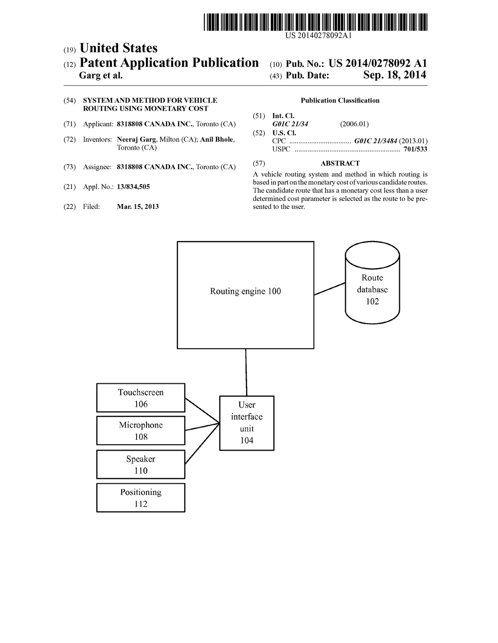 SYSTEM AND METHOD FOR VEHICLE ROUTING USING MONETARY COST - diagram, schematic, and image 01