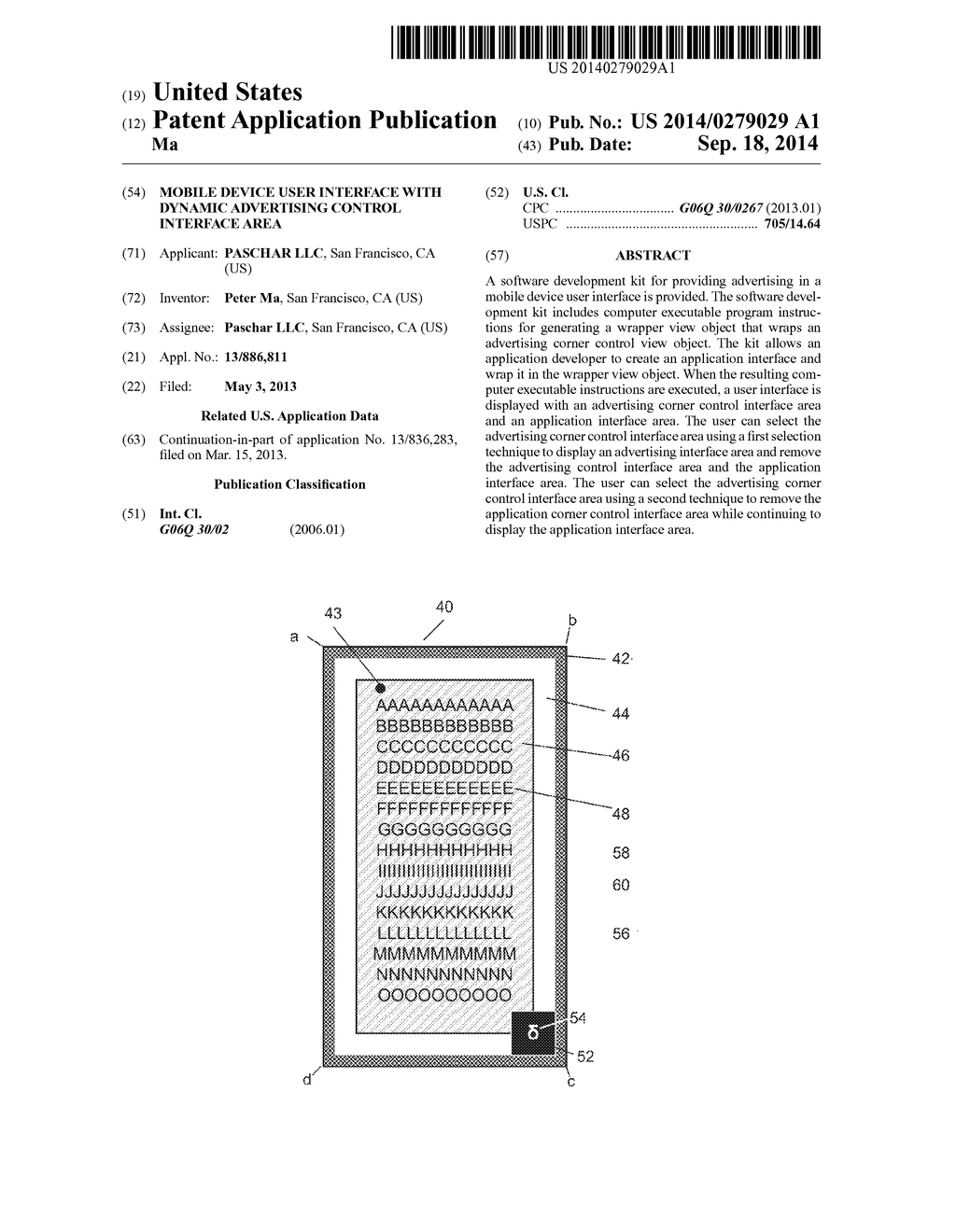 MOBILE DEVICE USER INTERFACE WITH DYNAMIC ADVERTISING CONTROL INTERFACE     AREA - diagram, schematic, and image 01