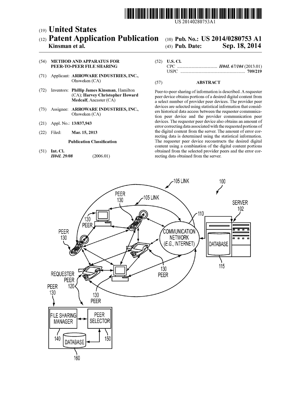 METHOD AND APPARATUS FOR PEER-TO-PEER FILE SHARING - diagram, schematic, and image 01