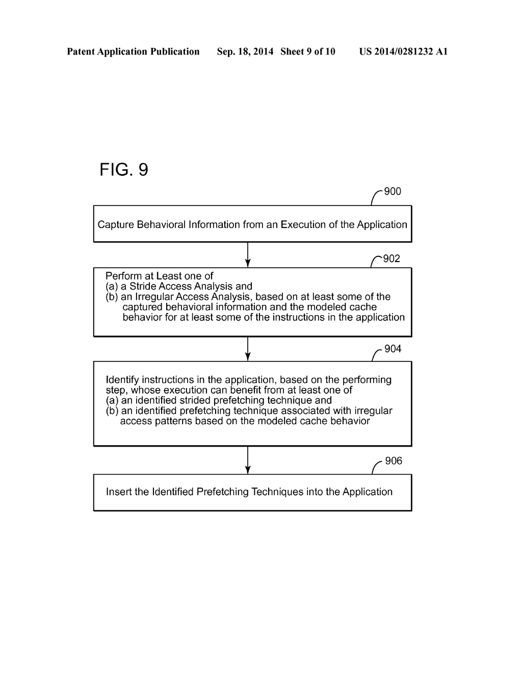 System and Method for Capturing Behaviour Information from a Program and     Inserting Software Prefetch Instructions - diagram, schematic, and image 10