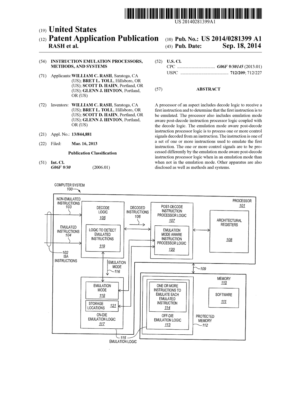 INSTRUCTION EMULATION PROCESSORS, METHODS, AND SYSTEMS - diagram, schematic, and image 01