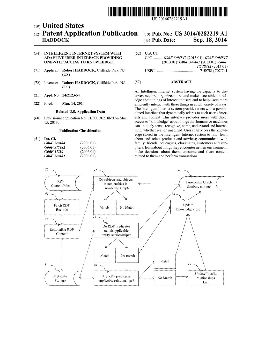 INTELLIGENT INTERNET SYSTEM WITH ADAPTIVE USER INTERFACE PROVIDING     ONE-STEP ACCESS TO KNOWLEDGE - diagram, schematic, and image 01